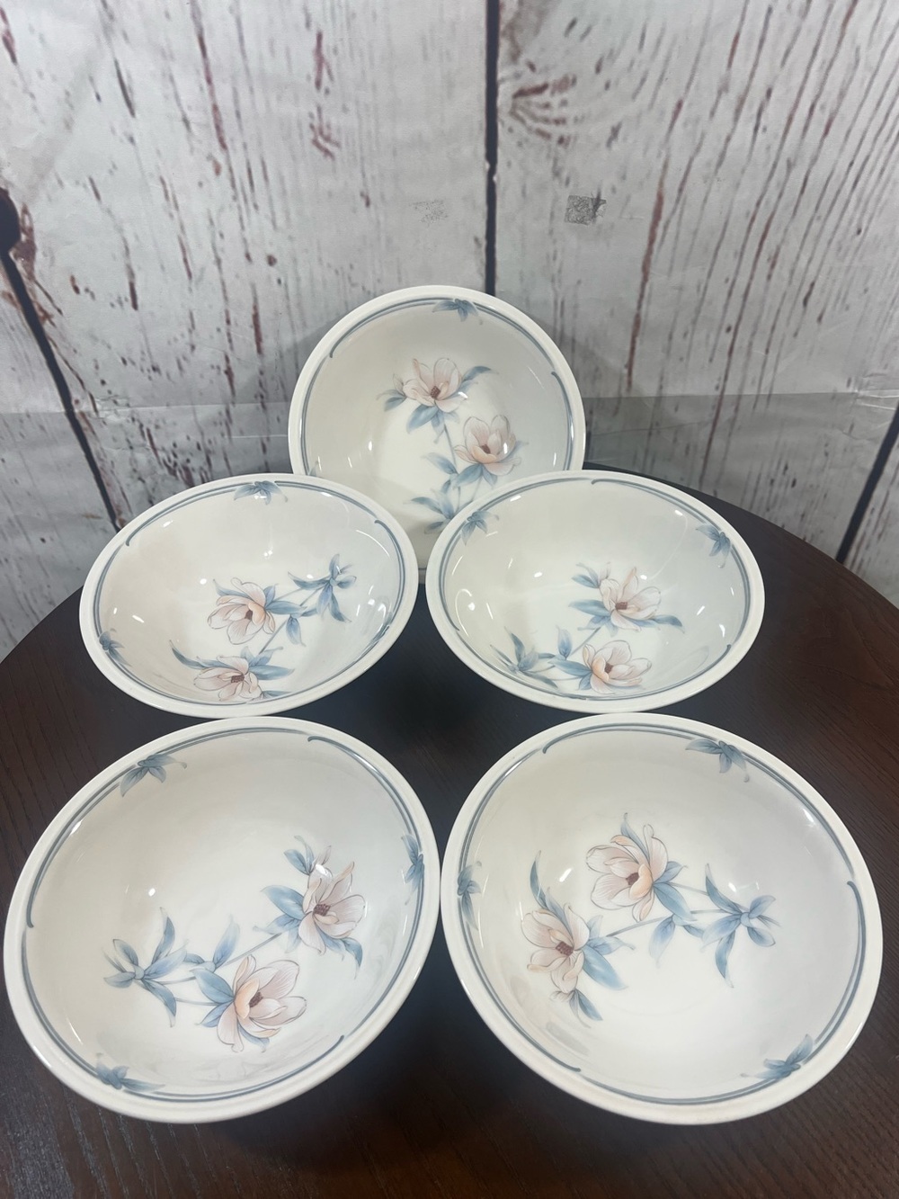 Versatone by Noritake Japan Floating Garden 9302w41 Vintage 80s 5 piece Bowls